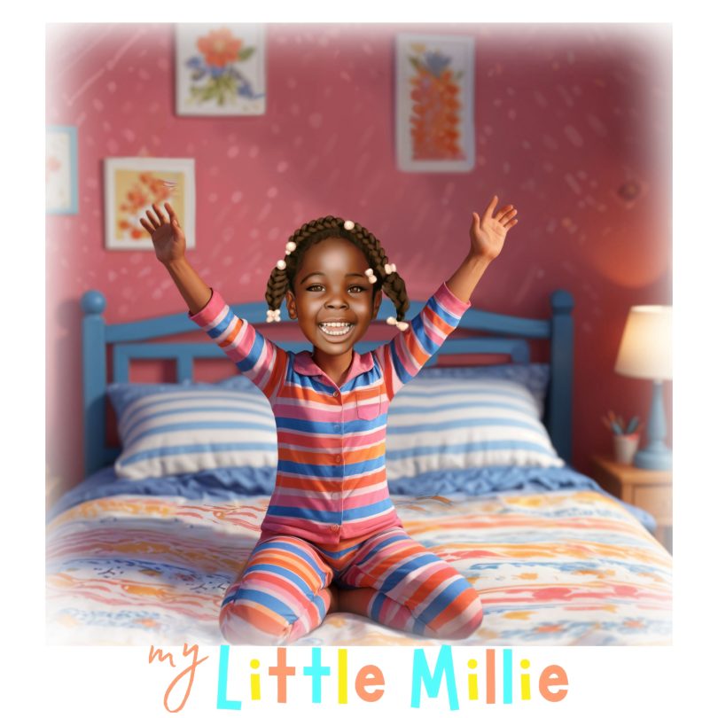 My Little Millie™️ Wake up Positive 3” inch square stickers (set of 7)